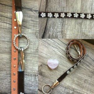 Vintage Floral Studded Leather Festival Boho Belt